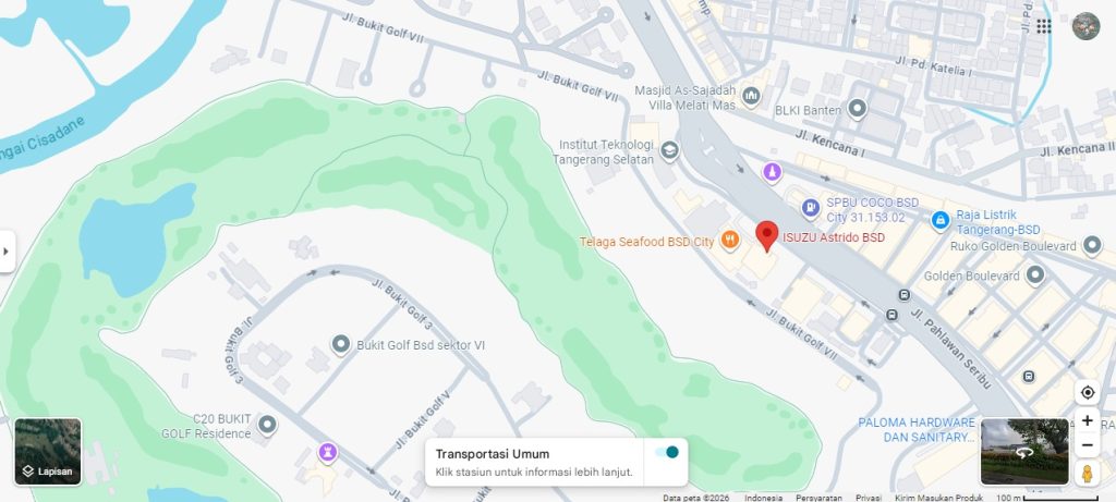 google map isuzu serpong Tangerang isuzu BSD