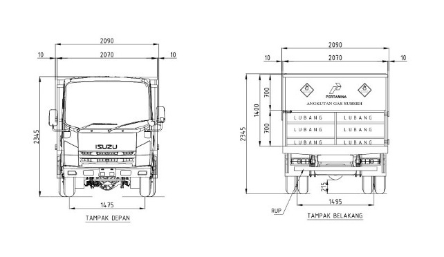 DRAWING ISUZU NMR HD APLIKASI BAK BESI DEPAN DRAWING ISUZU NMR HD APLIKASI BAK BESI DEPAN