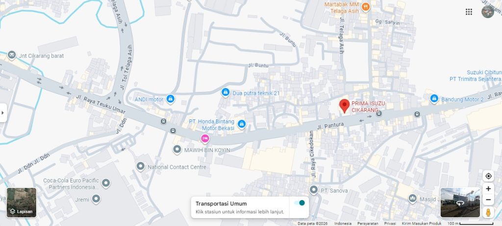google map isuzu prima cikarang