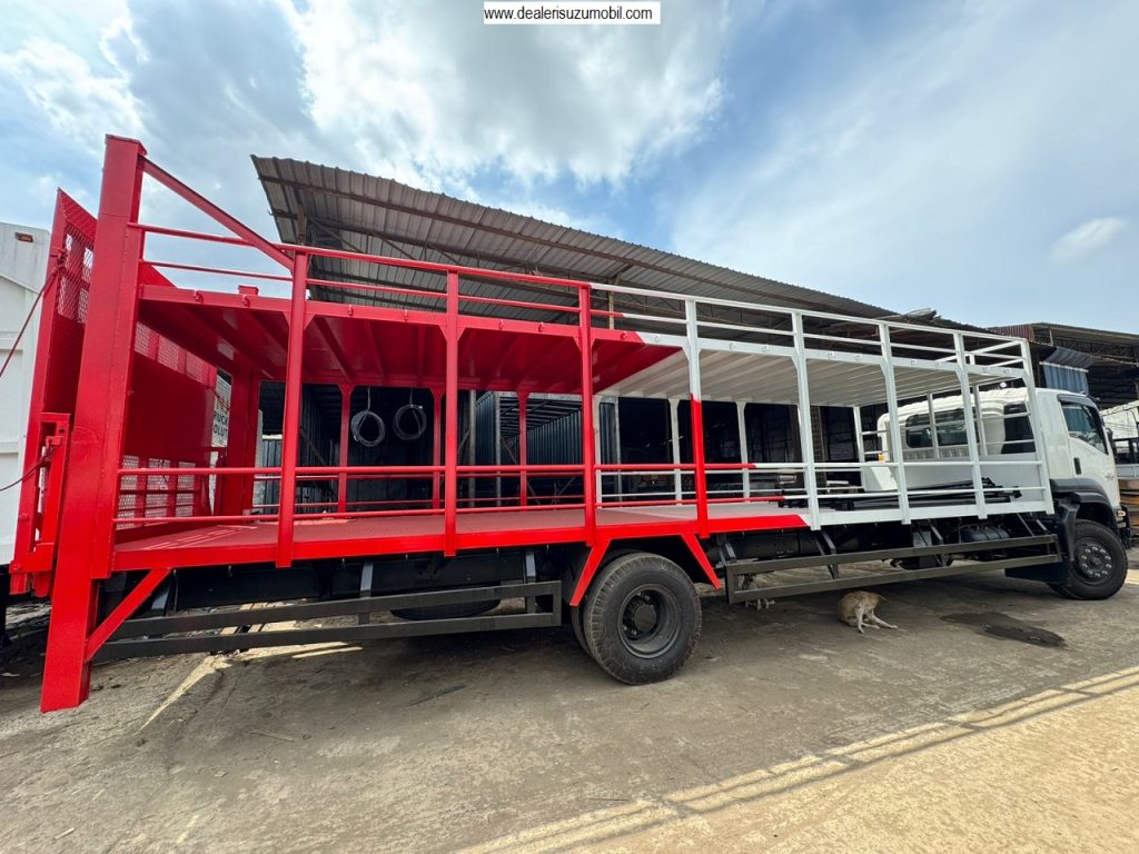Isuzu Giga FVR U euro 4 aplikasi angkutan Motor dengan BAK BESI MOTOR