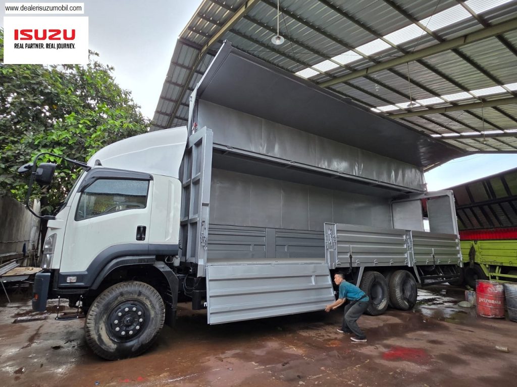 isuzu Giga FVM U 245 PS aplikasi WING BOX HIDROLIK