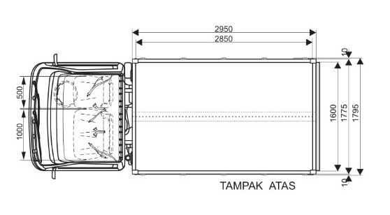 TAMPAK ATAS DRAWING TRAGA WING BOX