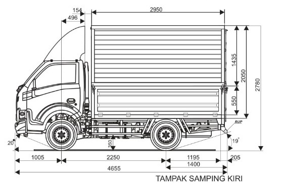 TAMPAK SAMPING KIRI ISUZU TRAGA WING BOX